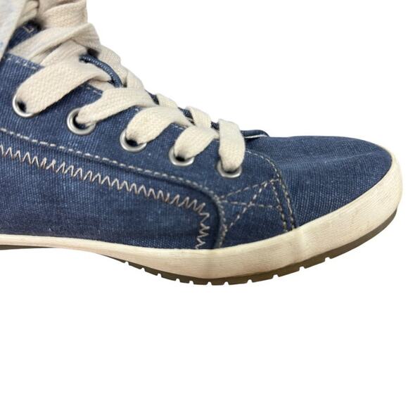 Taos Footwear Star Blue Canvas Lace Up Sneakers Casual Womens Shoes sz 8 - Picture 2 of 16